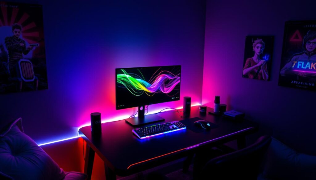 RGB lighting gaming setup